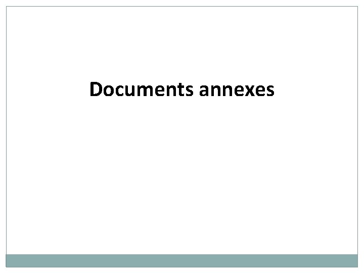 Documents annexes 