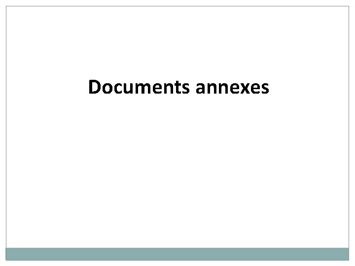 Documents annexes 