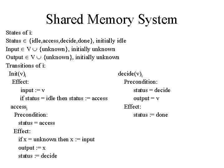 Modelling Iii Asynchronous Shared Memory Model Chapter 9