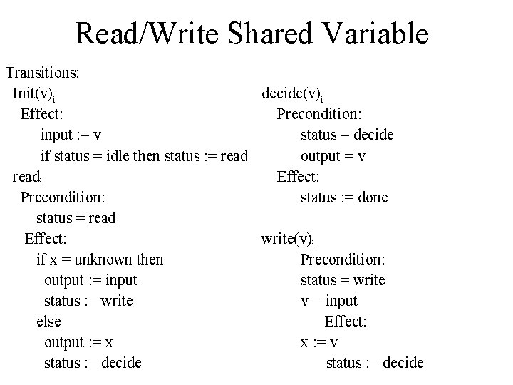 Modelling Iii Asynchronous Shared Memory Model Chapter 9