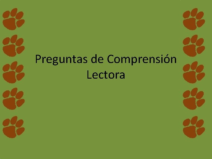 Preguntas de Comprensión Lectora 