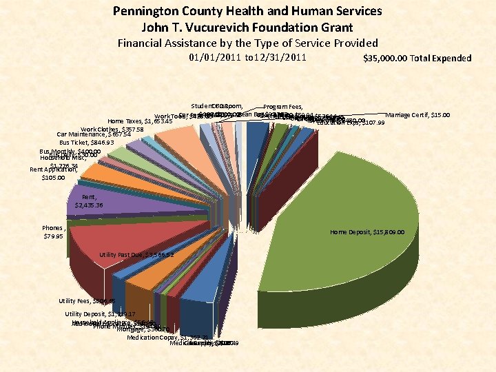 Pennington County Health and Human Services John T. Vucurevich Foundation Grant Financial Assistance by