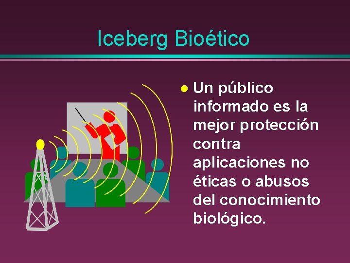 Iceberg Bioético l Un público informado es la mejor protección contra aplicaciones no éticas