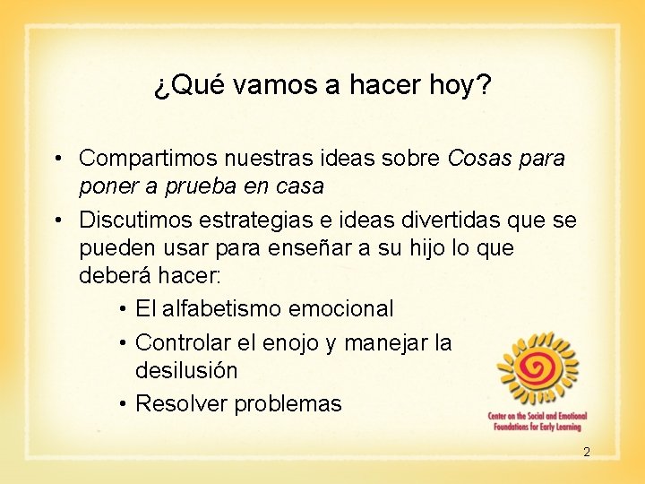 ¿Qué vamos a hacer hoy? • Compartimos nuestras ideas sobre Cosas para poner a