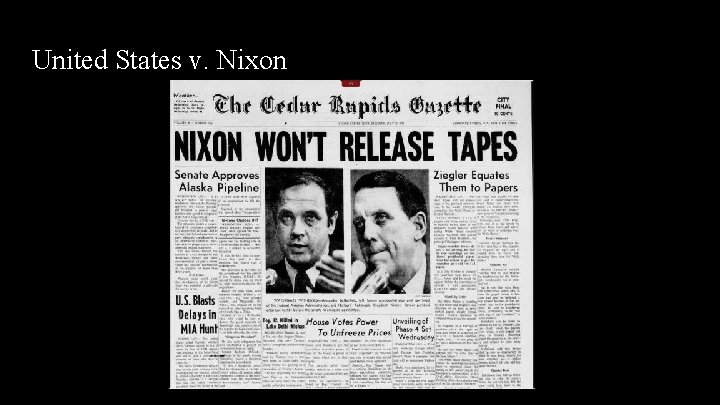 United States v. Nixon United States v. Nixon