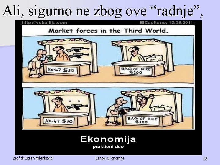 Ali, sigurno ne zbog ove “radnje”, prof. dr Zoran Milenković Osnovi Ekonomije 3 