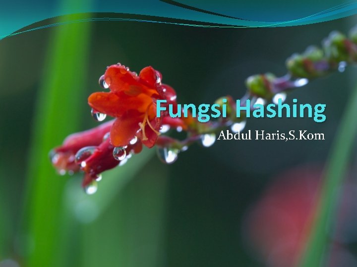 Fungsi Hashing Abdul Haris, S. Kom 