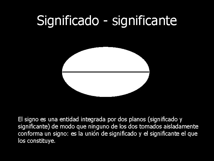 Significado - significante Significado El signo es una entidad integrada por dos planos (significado