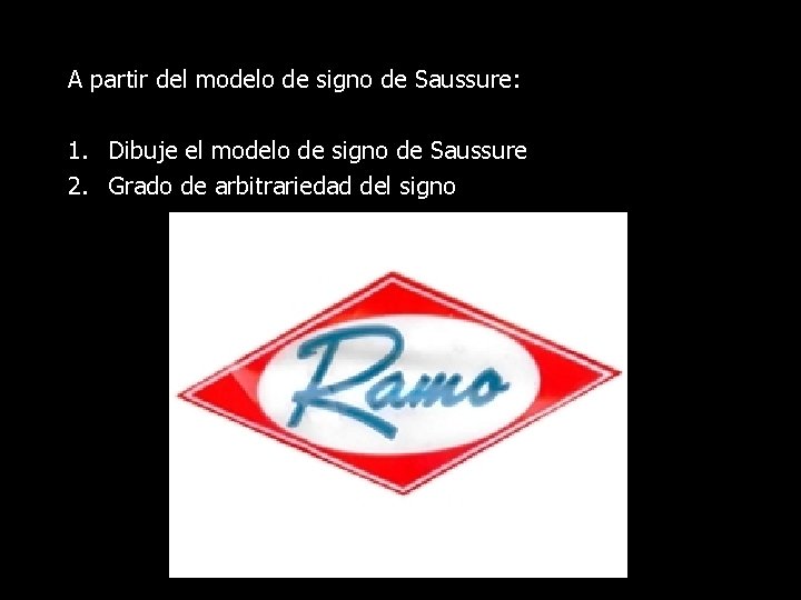 A partir del modelo de signo de Saussure: 1. Dibuje el modelo de signo