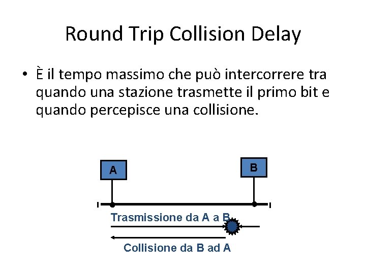 Round Trip Collision Delay • È il tempo massimo che può intercorrere tra quando