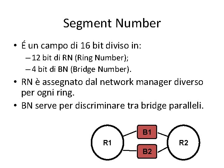 Segment Number • É un campo di 16 bit diviso in: – 12 bit