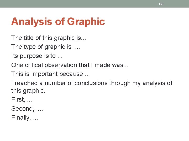 63 Analysis of Graphic The title of this graphic is. . . The type 63 Analysis of Graphic The title of this graphic is. . . The type