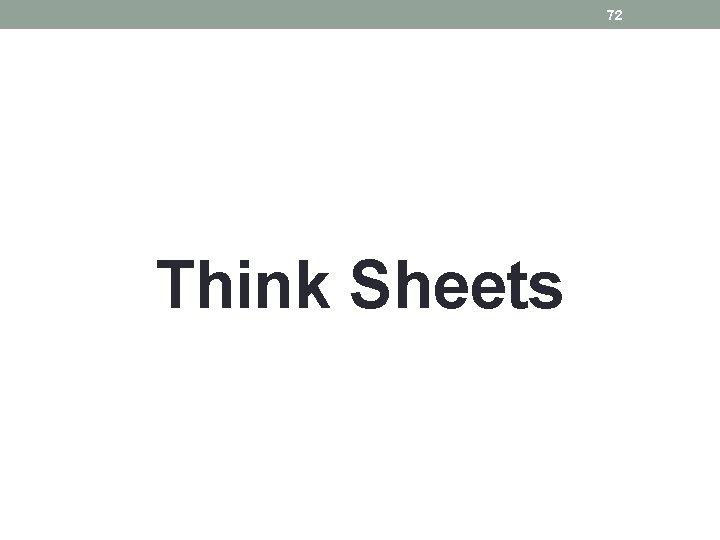 72 Think Sheets 72 Think Sheets