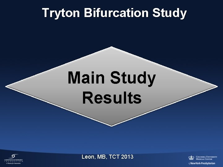 Tryton Bifurcation Study Main Study Results Leon, MB, TCT 2013 