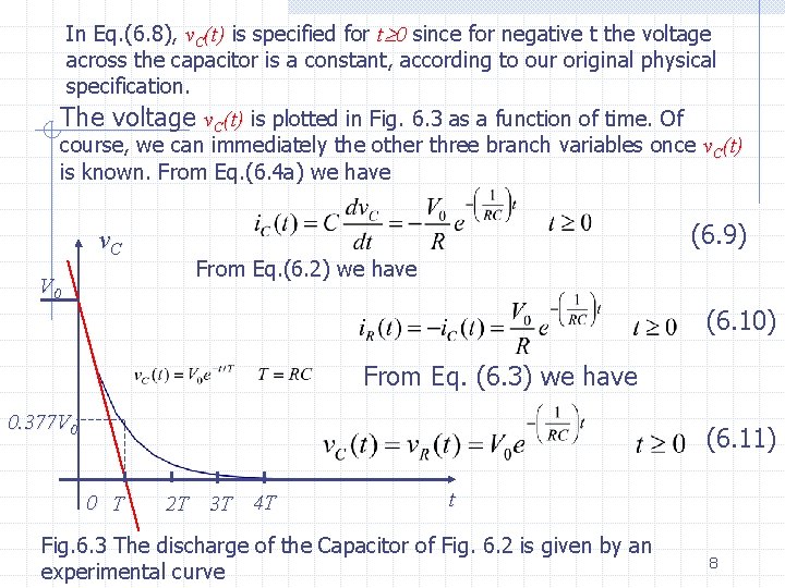 In Eq. (6. 8), v. C(t) is specified for t 0 since for negative