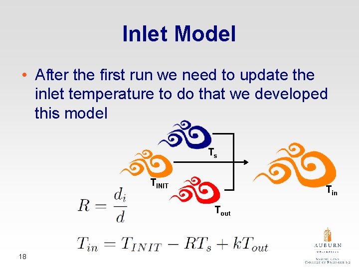 Inlet Model • After the first run we need to update the inlet temperature