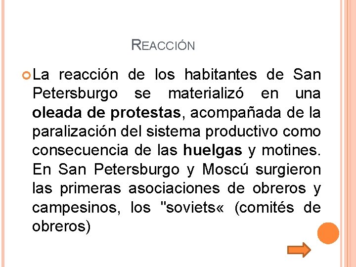 REACCIÓN La reacción de los habitantes de San Petersburgo se materializó en una oleada