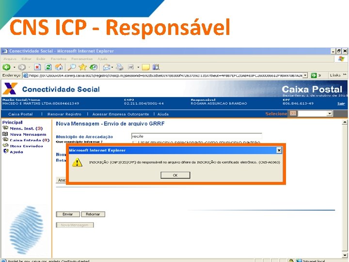 CNS ICP - Responsável CNS ICP - Responsável