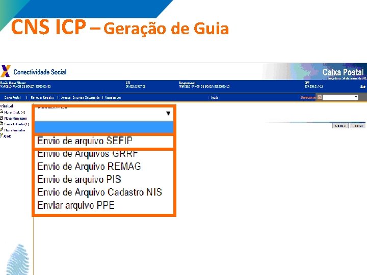 CNS ICP – Geração de Guia 