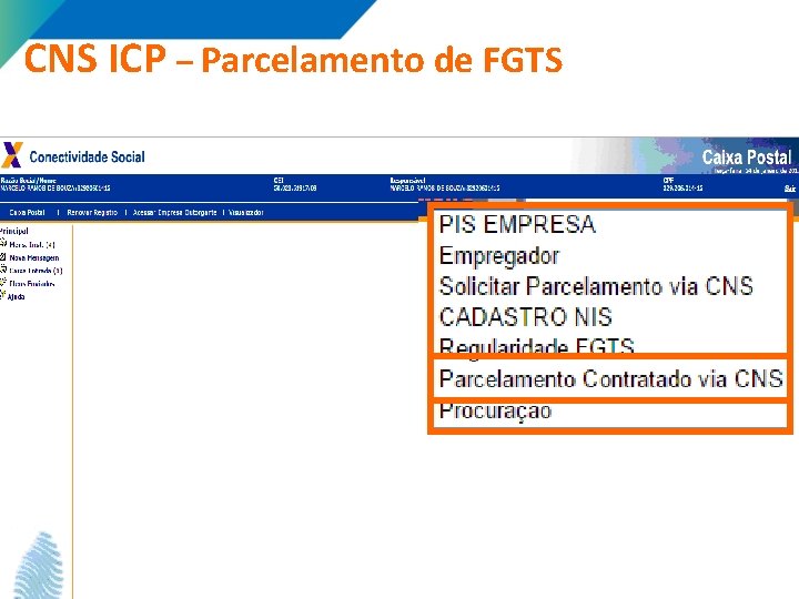 CNS ICP – Parcelamento de FGTS 