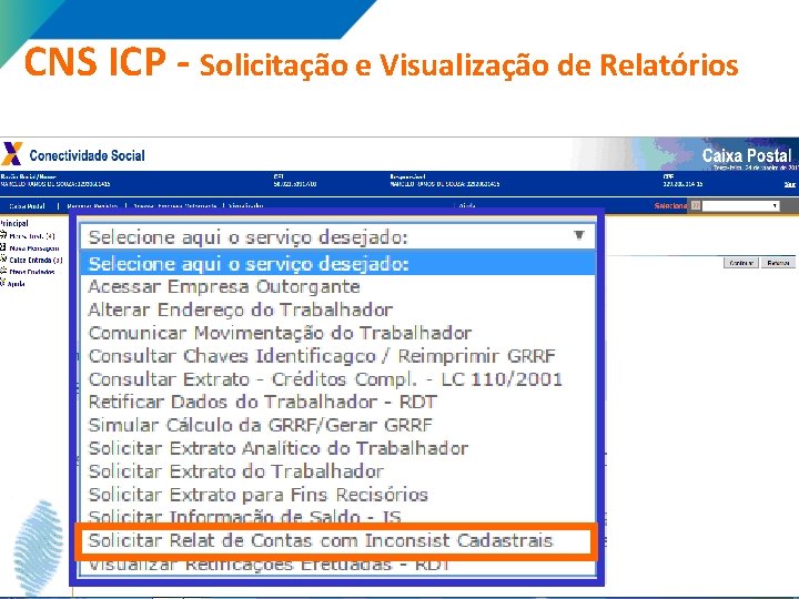 CNS ICP - Solicitação e Visualização de Relatórios CNS ICP - Solicitação e Visualização de Relatórios