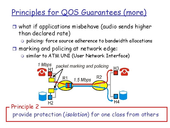 Principles for QOS Guarantees (more) r what if applications misbehave (audio sends higher than
