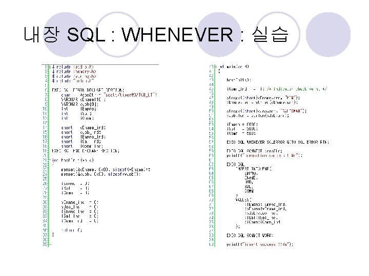 내장 SQL : WHENEVER : 실습 