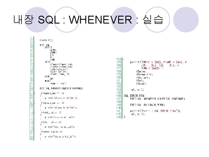 내장 SQL : WHENEVER : 실습 