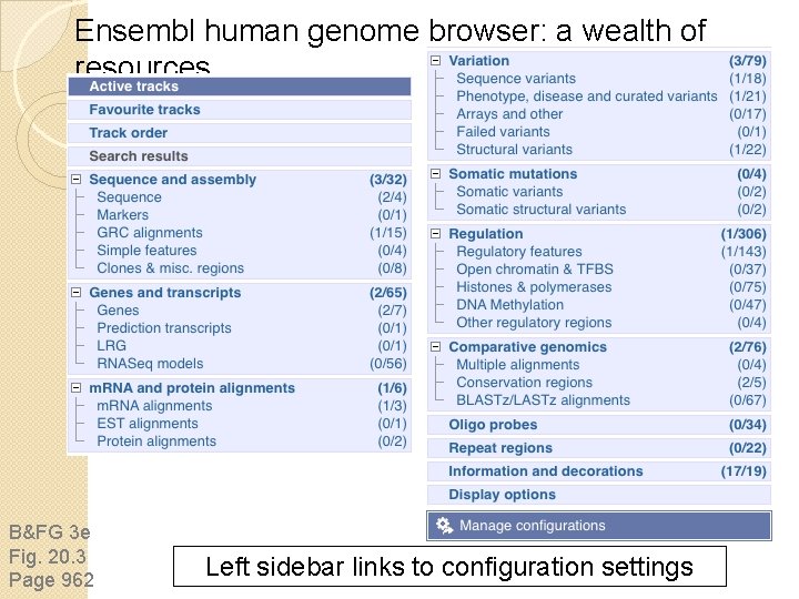 Ensembl human genome browser: a wealth of resources B&FG 3 e Fig. 20. 3 Ensembl human genome browser: a wealth of resources B&FG 3 e Fig. 20. 3