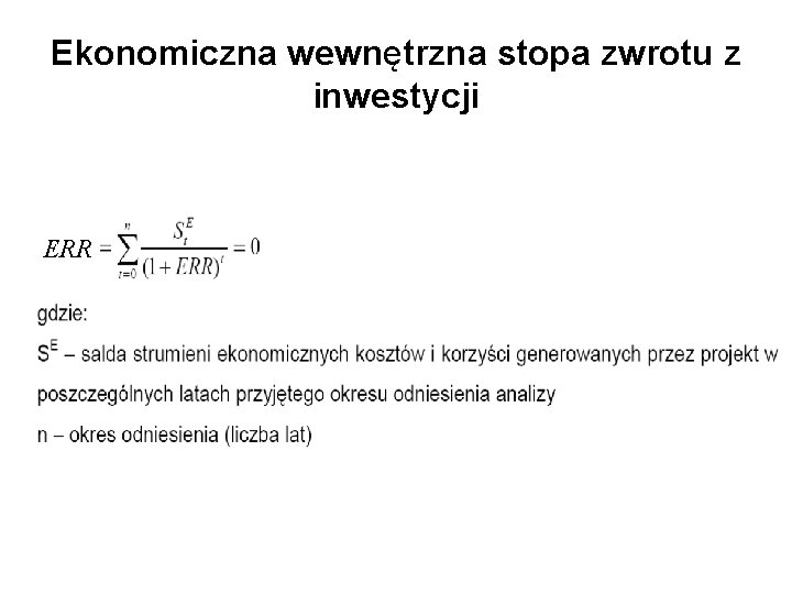 Ekonomiczna wewnętrzna stopa zwrotu z inwestycji ERR 