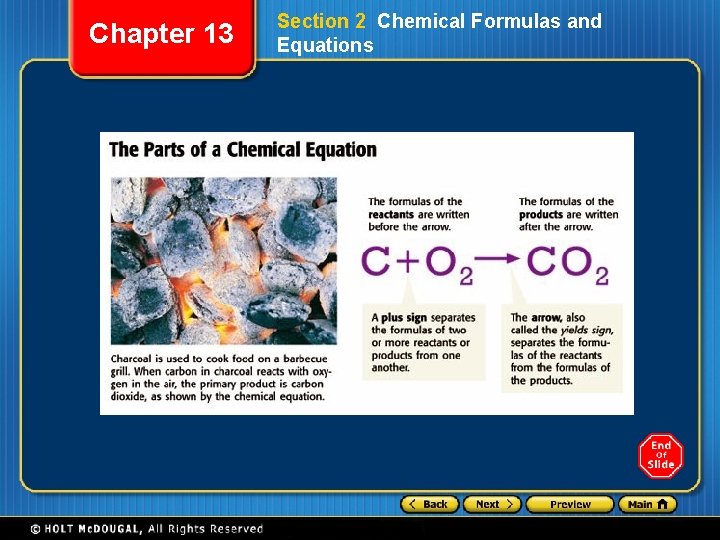 Chapter 13 Section 2 Chemical Formulas and Equations 