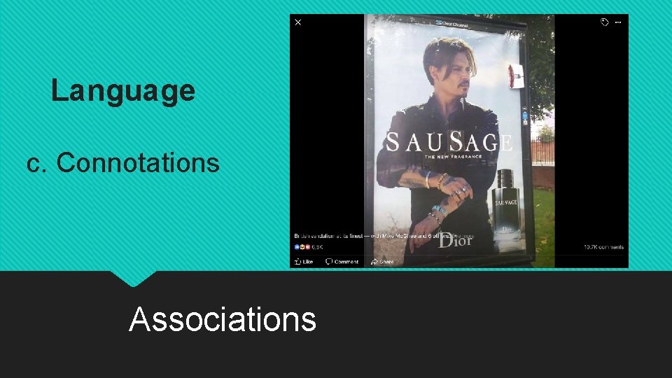 Language c. Connotations Associations 