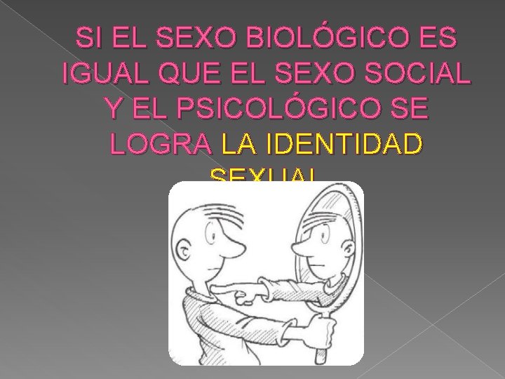 SI EL SEXO BIOLÓGICO ES IGUAL QUE EL SEXO SOCIAL Y EL PSICOLÓGICO SE