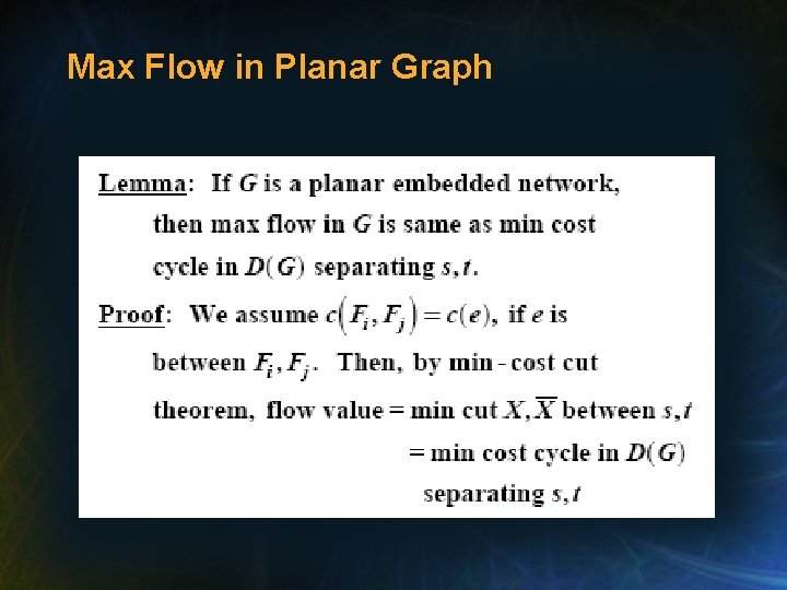 Max Flow in Planar Graph 