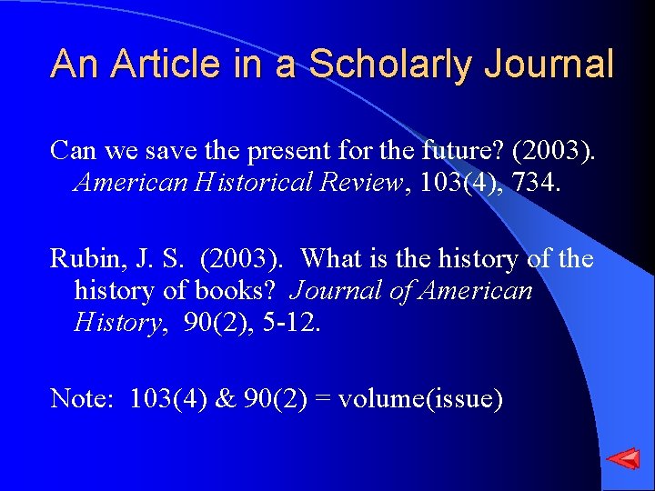 An Article in a Scholarly Journal Can we save the present for the future?