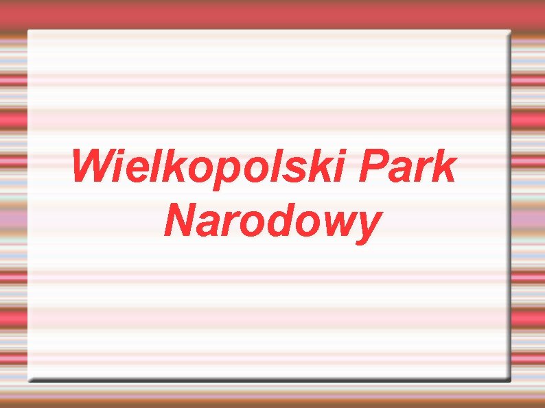 Wielkopolski Park Narodowy Wielkopolski Park Narodowy