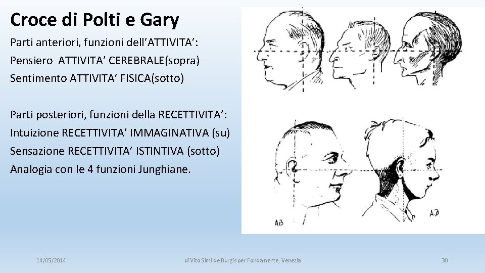 Croce di Polti e Gary Parti anteriori, funzioni dell’ATTIVITA’: Pensiero ATTIVITA’ CEREBRALE(sopra) Sentimento ATTIVITA’