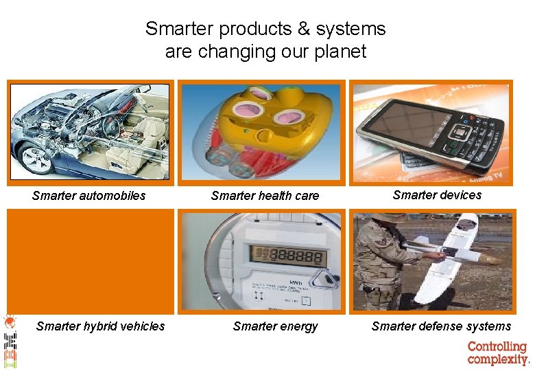 Smarter products & systems are changing our planet Smarter automobiles Smarter hybrid vehicles Smarter