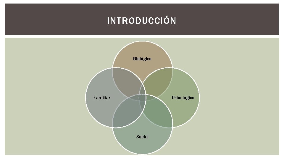 INTRODUCCIÓN Biológico Familiar Psicológico Social 