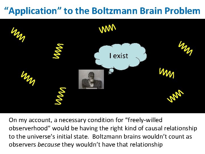 “Application” to the Boltzmann Brain Problem I exist On my account, a necessary condition