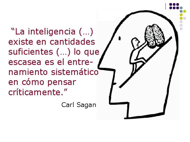 “La inteligencia (…) existe en cantidades suficientes (…) lo que escasea es el entrenamiento