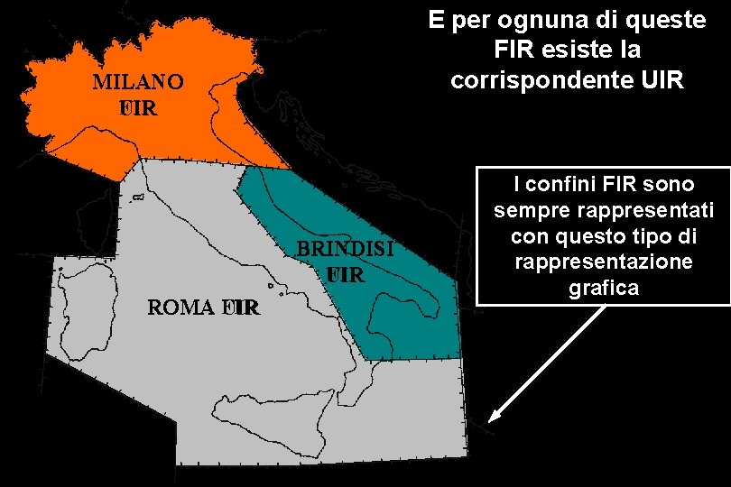 E per ognuna di queste FIR esiste la corrispondente UIR MILANO FIR UIR BRINDISI