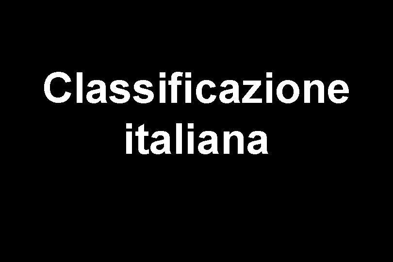 Classificazione italiana 