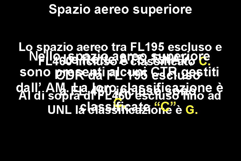 Spazio aereo superiore Lo spazio aereo tra FL 195 escluso e Nello spazio aereo