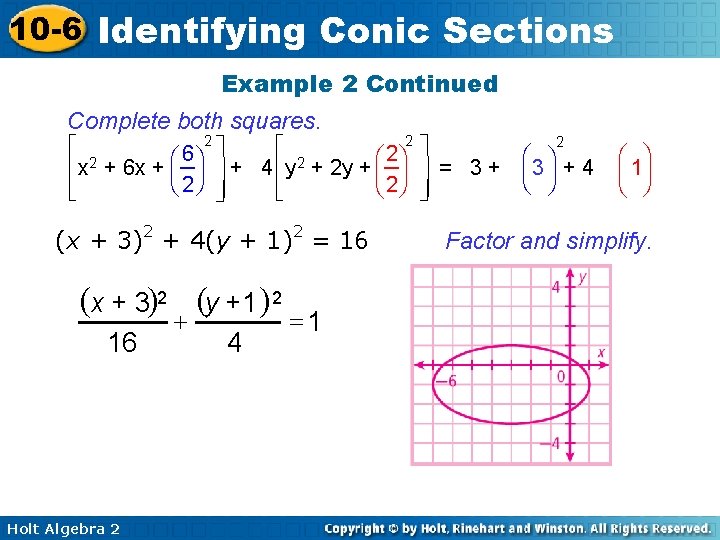 10 6 Identifying Conic Sections Reminder Solve By