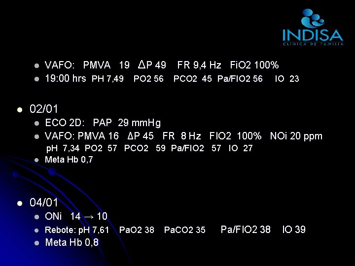 l l l 02/01 l ECO 2 D: PAP 29 mm. Hg VAFO: PMVA l l l 02/01 l ECO 2 D: PAP 29 mm. Hg VAFO: PMVA