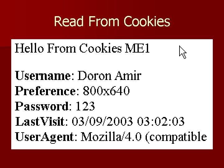 Read From Cookies 