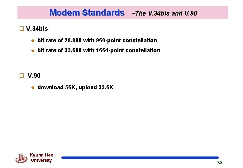 Modem Standards -The V. 34 bis and V. 90 q V. 34 bis bit