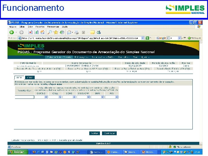 Funcionamento. Fundamentação legal 