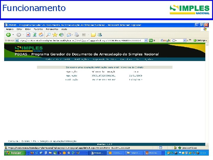 Funcionamento. Fundamentação legal 